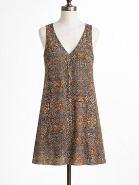 Love 21 Southwest Print V-Neck Sleeveless Dress Large EUC Fully Lined